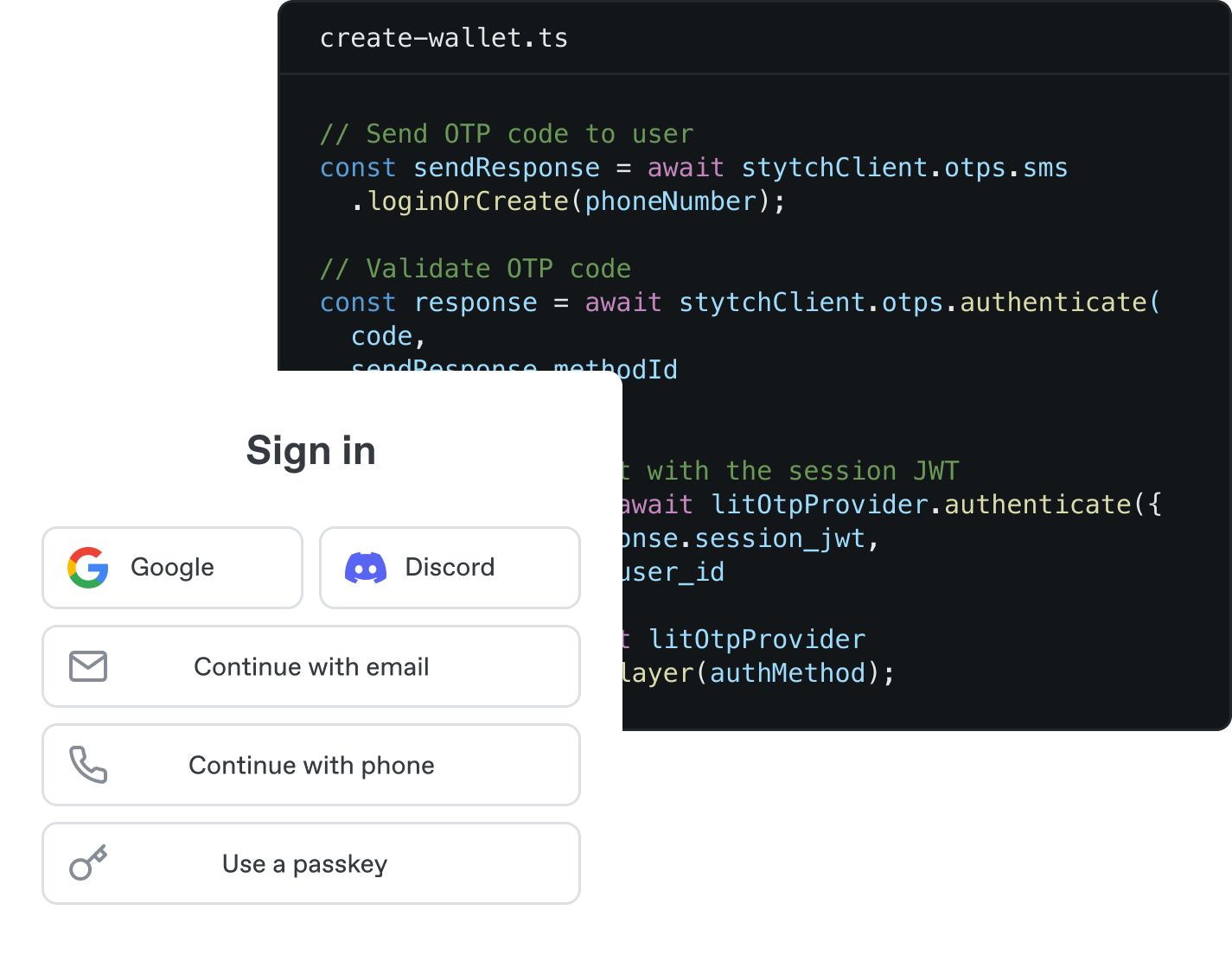 Sign in modal with multiple authentication options